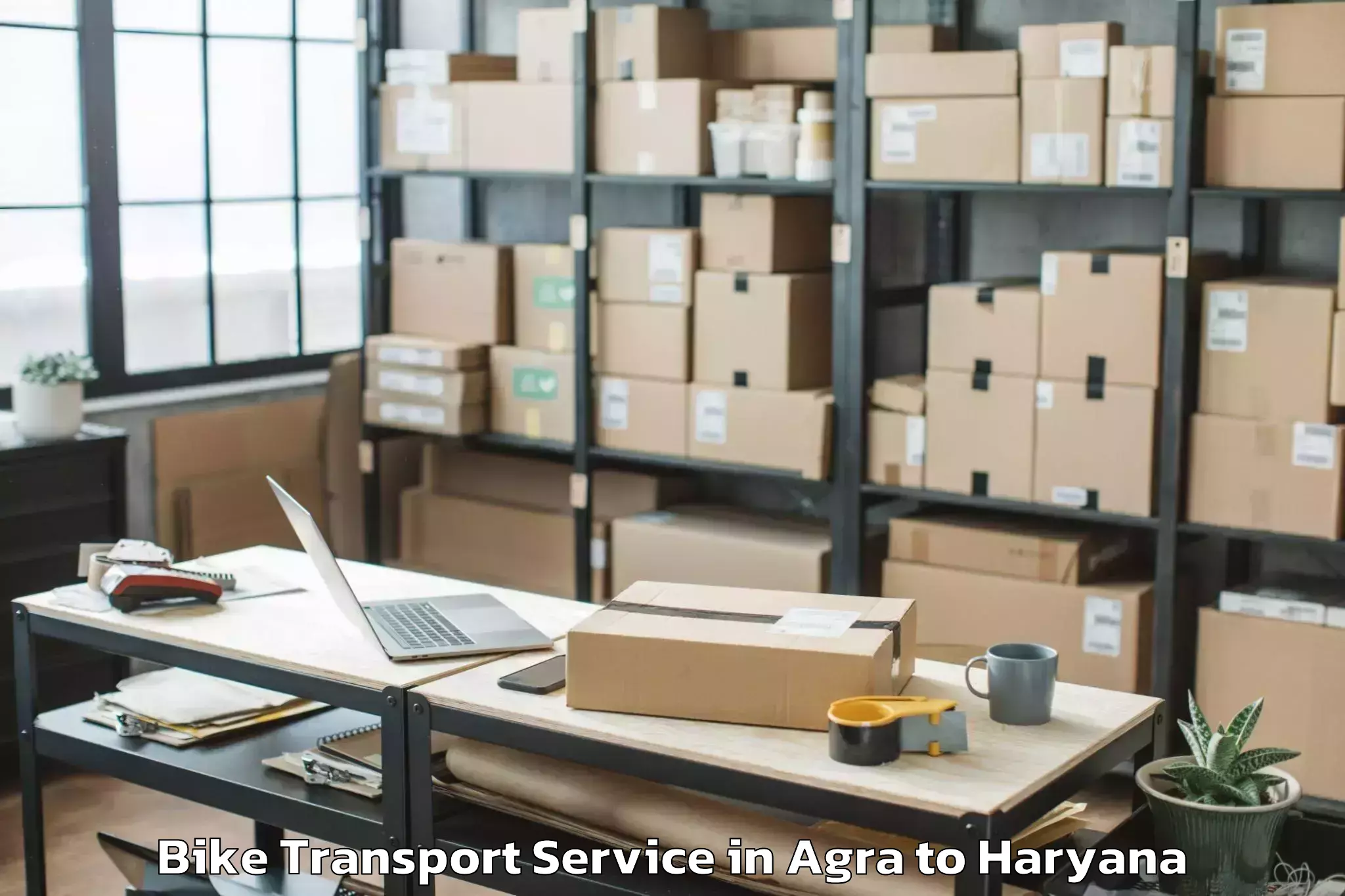 Book Agra to Hissar Airport Hss Bike Transport Online